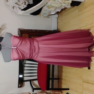 Kiki Brand Elegant Halter Strapless Pink Dress Women Size Large